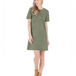 NWT Jade Faux Suede Short Sleeve Dress in Cafe.  Size XS